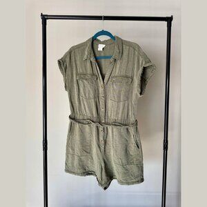 Nicole Miller Olive Green Romper